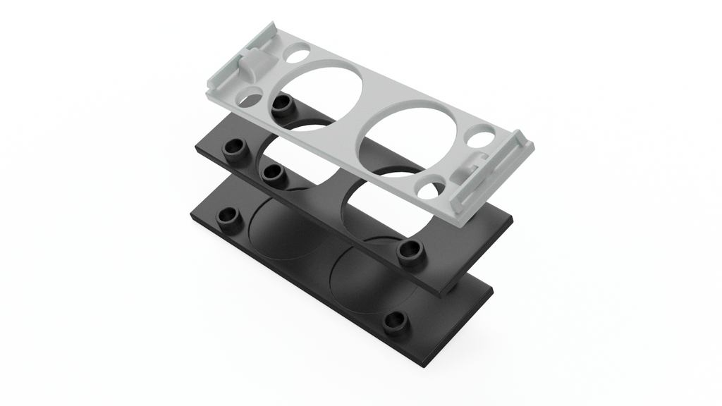 BMW E36 DIN radio plate 3MF file back view