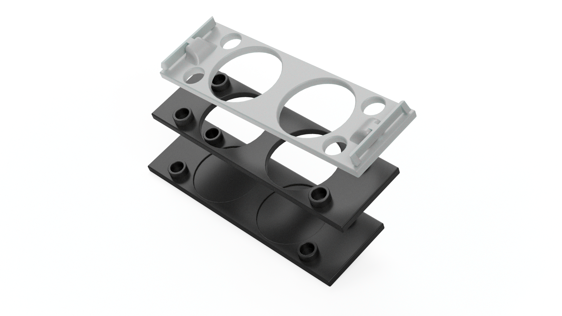 BMW E36 DIN radio plate 3MF file back view