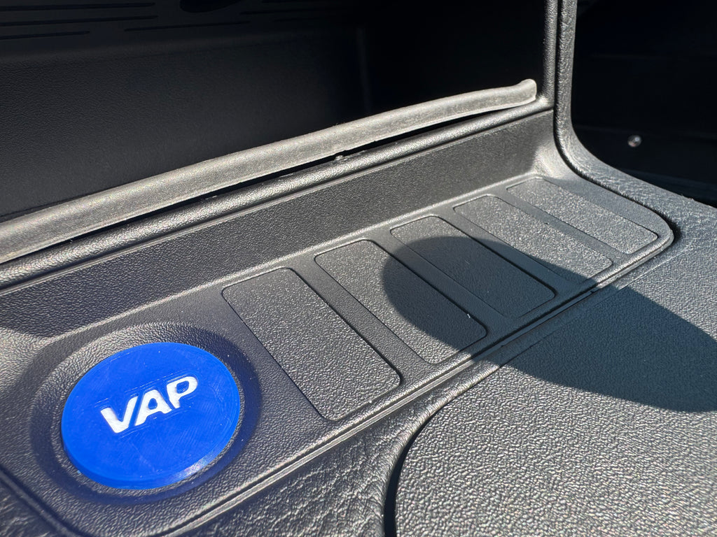 BMW E36 middle console outlet blank installed in console