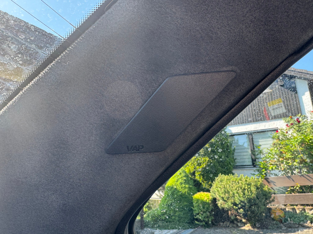 BMW E36 rear reading light delete installed in rear headliner