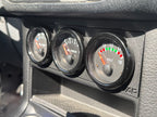 BMW E36 console gauge face installed with 52mm gauges